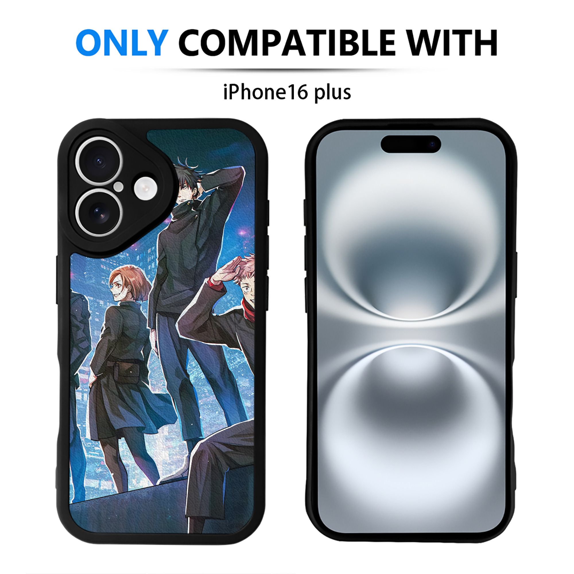 （画像用） 呪術廻戦 Jujutsu Kaisen 【iPhone 16シリーズ対応】シリコンスマホケース（レザー調） 材質：シリコン